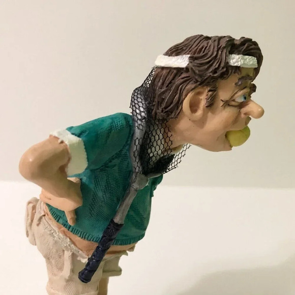 Doug Harris Tennis Player Causing A Racket Russ Berrie Statue - Picture 5 of 16